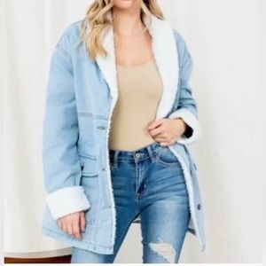 Sherpa lined denim jacket